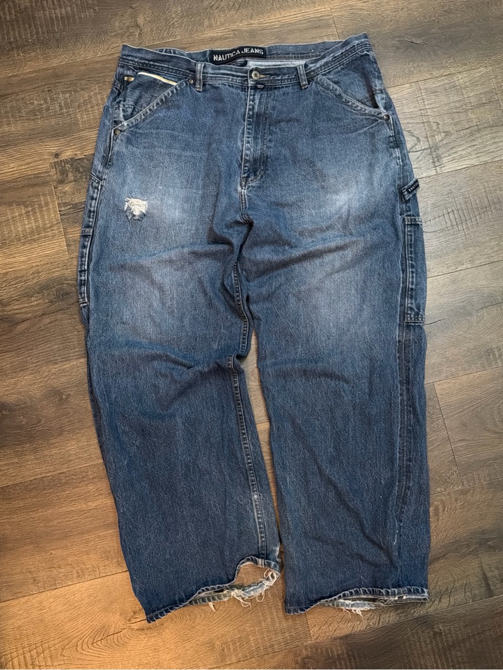 Vintage 90s Nautica Carpenter Jeans 40x30 Made in Hong Kong Baggy Distressed